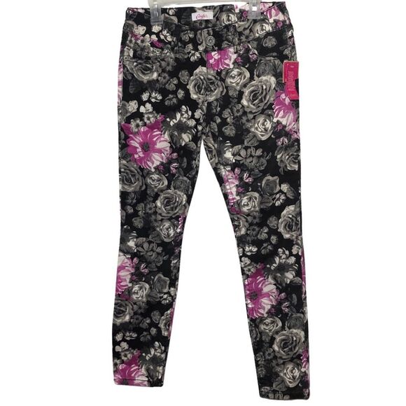 Candies NWT Pants Size 3 Stretchy Floral Boho Indie Hippie Rose - Picture 1 of 10